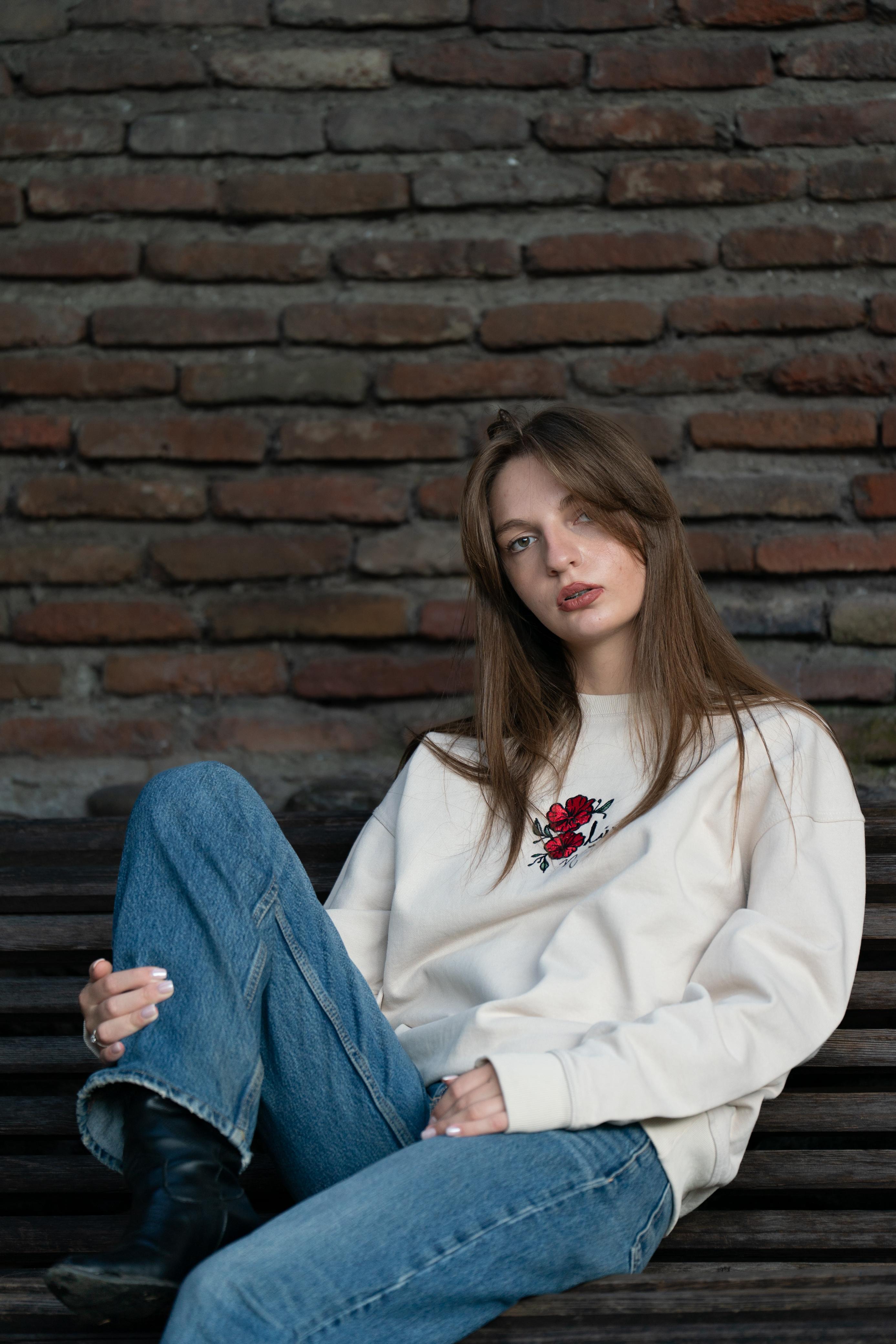 Beige - Luxe Embroidered Sweatshirt