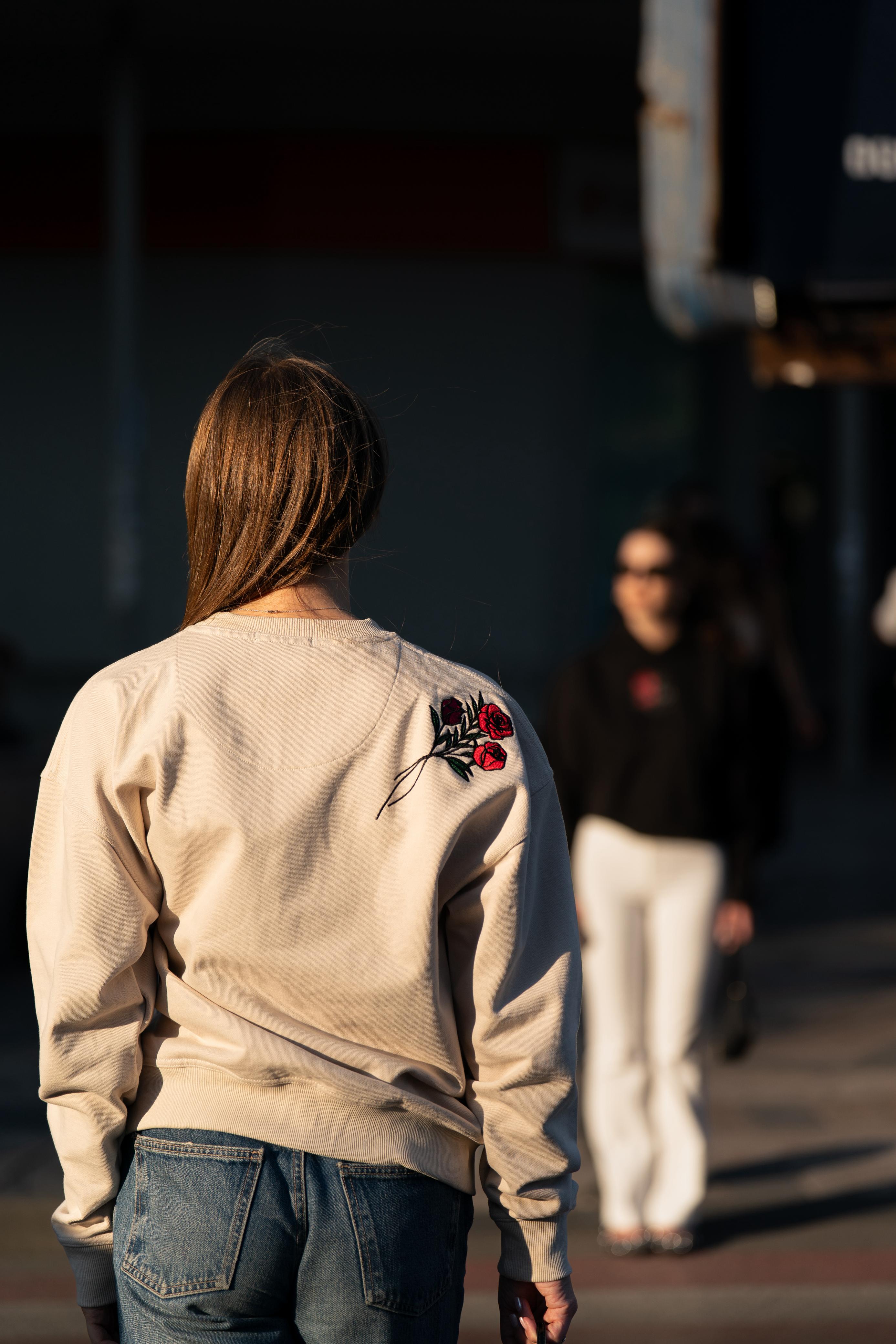 Beige - Luxe Embroidered Sweatshirt