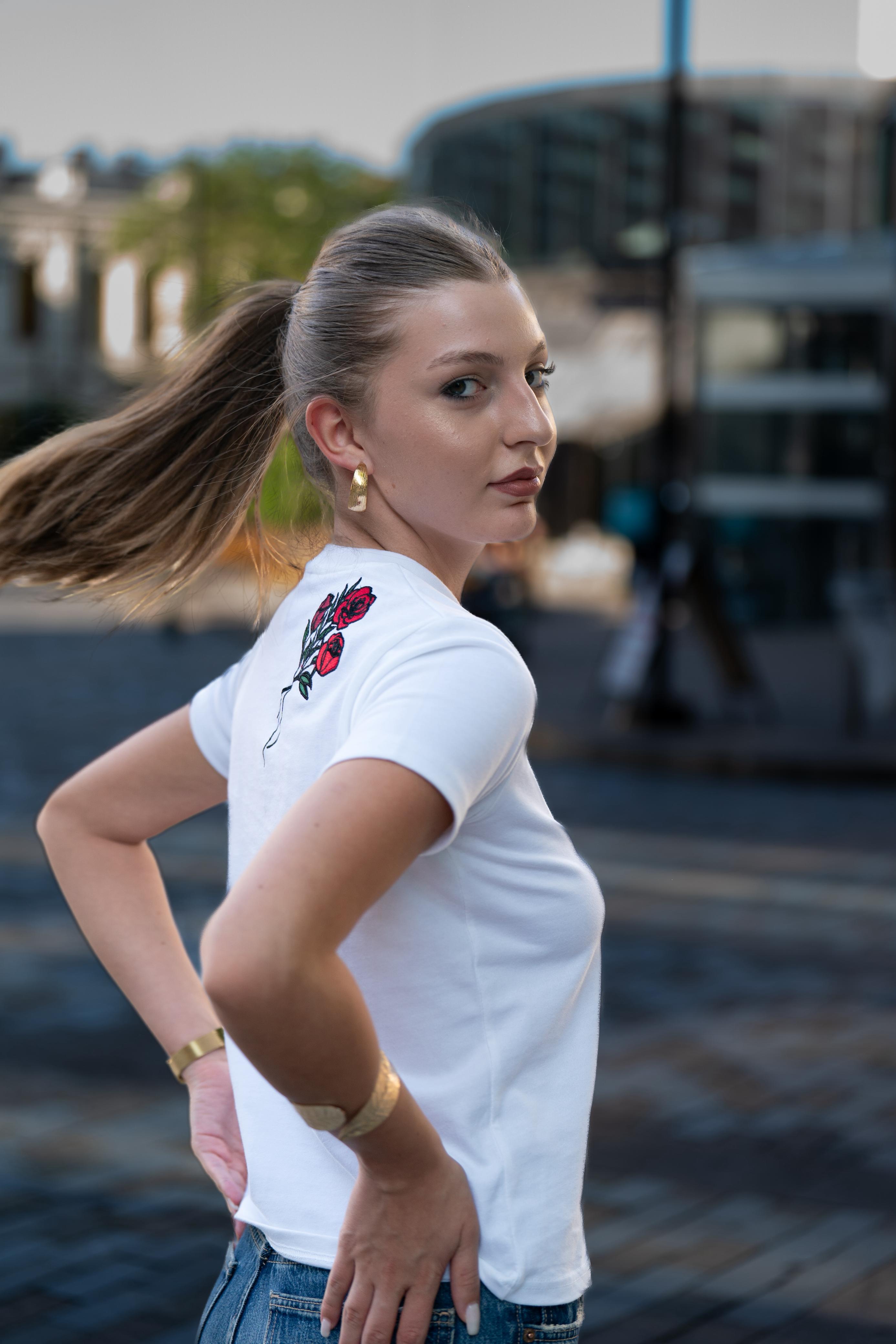White - Signature Embroidered Tee