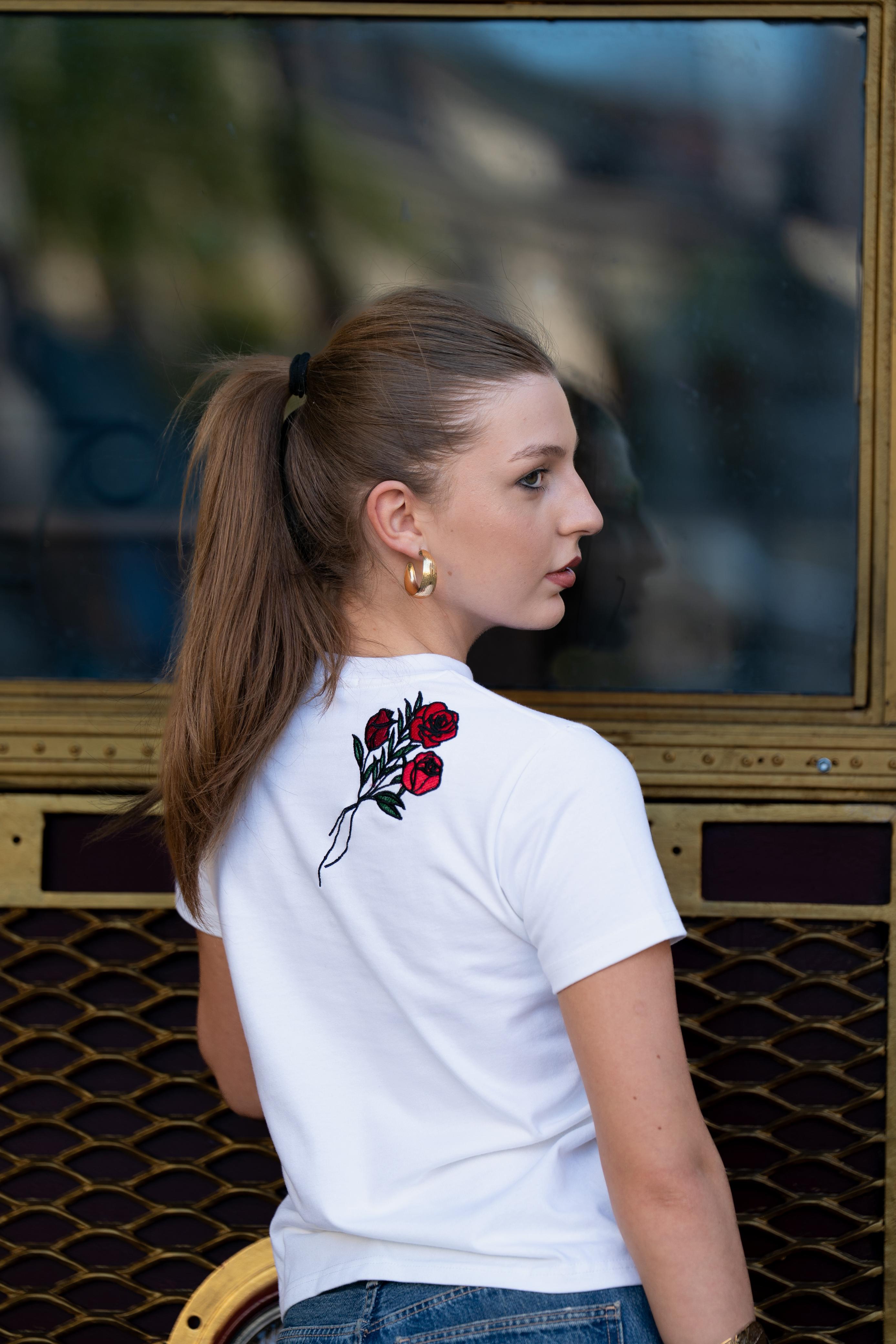 White - Signature Embroidered Tee